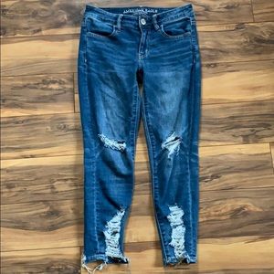 American Eagle Crop Ripped Jeans